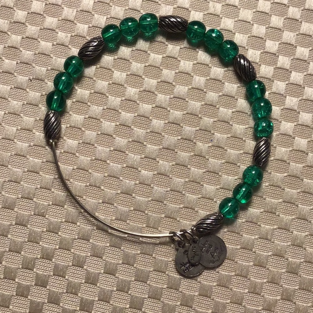 Alex Ani Green Watercolor Beaded Bangle